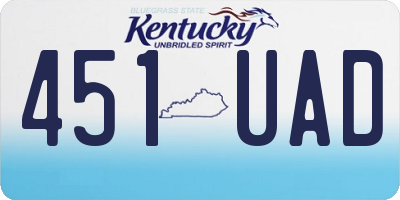 KY license plate 451UAD