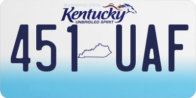 KY license plate 451UAF