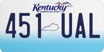 KY license plate 451UAL