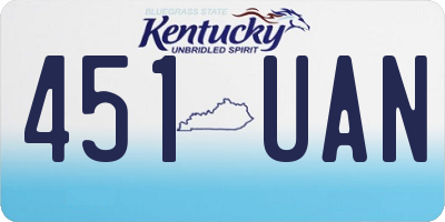KY license plate 451UAN