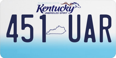 KY license plate 451UAR