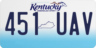 KY license plate 451UAV