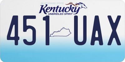 KY license plate 451UAX