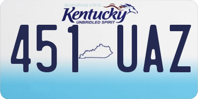 KY license plate 451UAZ