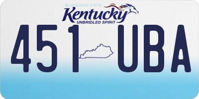 KY license plate 451UBA