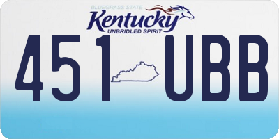 KY license plate 451UBB