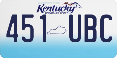 KY license plate 451UBC