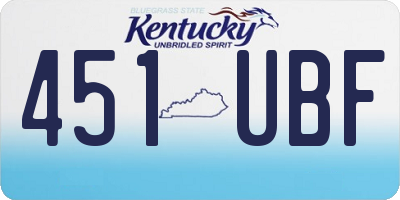 KY license plate 451UBF
