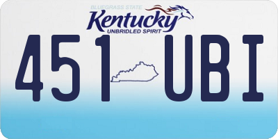 KY license plate 451UBI