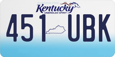 KY license plate 451UBK