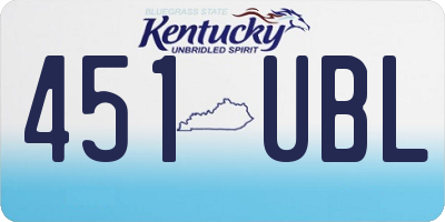 KY license plate 451UBL