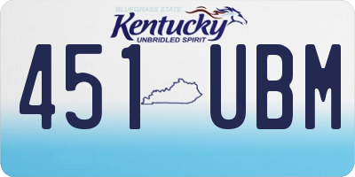 KY license plate 451UBM