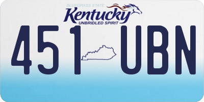 KY license plate 451UBN