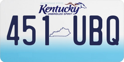 KY license plate 451UBQ