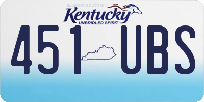 KY license plate 451UBS