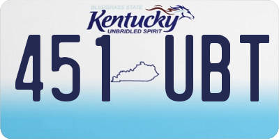 KY license plate 451UBT