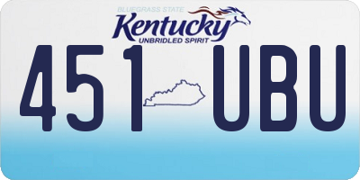 KY license plate 451UBU