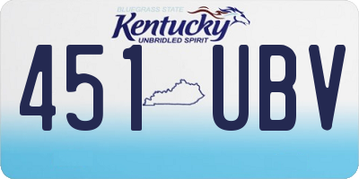 KY license plate 451UBV