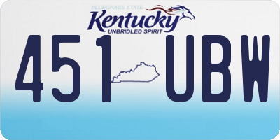 KY license plate 451UBW
