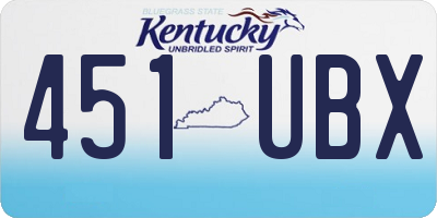 KY license plate 451UBX