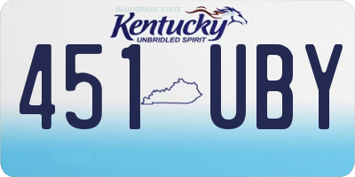 KY license plate 451UBY