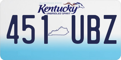 KY license plate 451UBZ