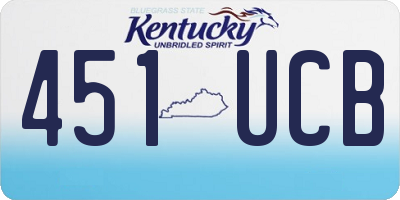 KY license plate 451UCB