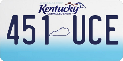 KY license plate 451UCE