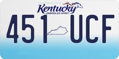 KY license plate 451UCF
