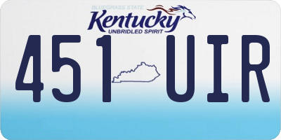 KY license plate 451UIR