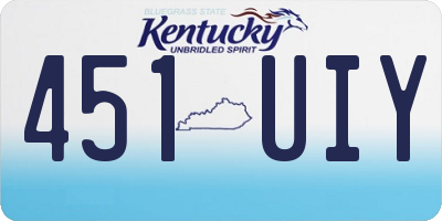 KY license plate 451UIY