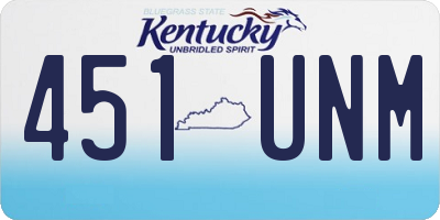 KY license plate 451UNM