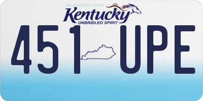 KY license plate 451UPE