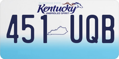 KY license plate 451UQB
