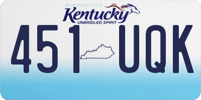 KY license plate 451UQK