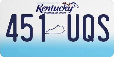KY license plate 451UQS