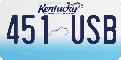 KY license plate 451USB