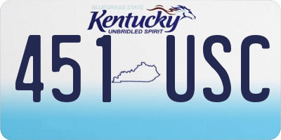 KY license plate 451USC