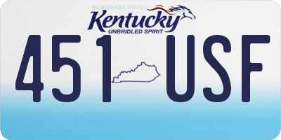 KY license plate 451USF