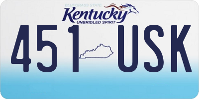 KY license plate 451USK