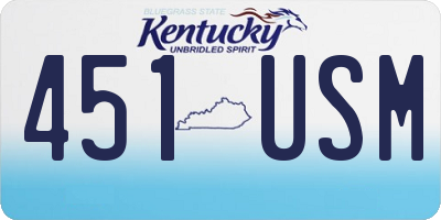 KY license plate 451USM