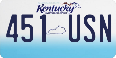 KY license plate 451USN