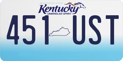 KY license plate 451UST