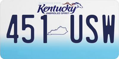 KY license plate 451USW