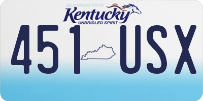 KY license plate 451USX