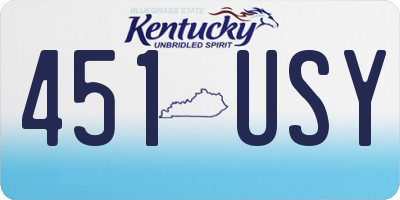KY license plate 451USY