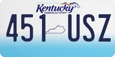 KY license plate 451USZ
