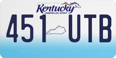 KY license plate 451UTB