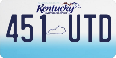 KY license plate 451UTD