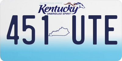 KY license plate 451UTE